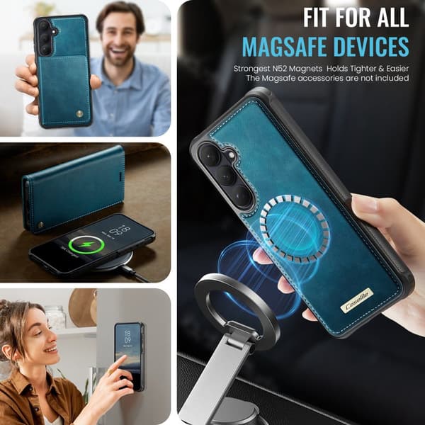 CaseMe Plånboksfodral för Samsung Galaxy S26 Plus Konstläder RFID Grön