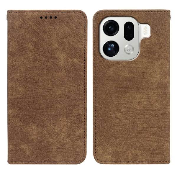 Oppo Find X9 Pro 5G Fodral Pattern Äkta Läder - Brun