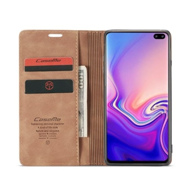 CASEME Plånboksfodral för Samsung Galax S10 Plus - Brun Brun