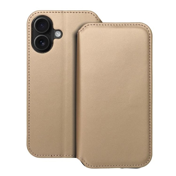 iPhone 16 Plus Plånboksfodral Dual Pocket - Guld Guld