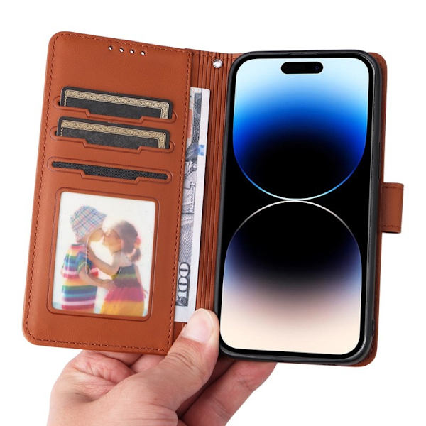 BETOPNICE iPhone 14 Pro Max Plånboksfodral Konstläder - Brun