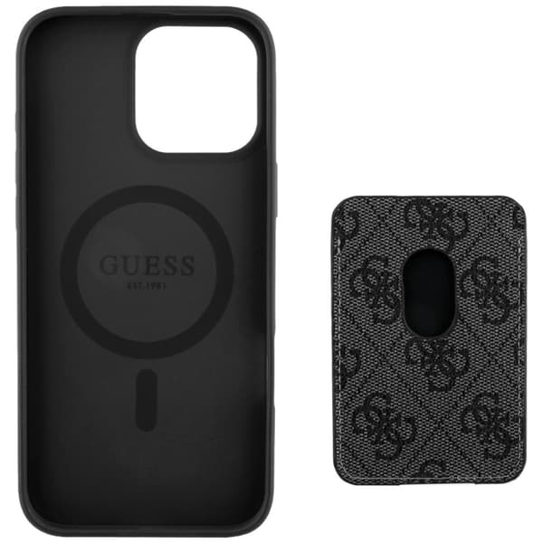 Guess Mobilskal till iPhone 16 Pro Max Magsafe Korthållare Stripes Black