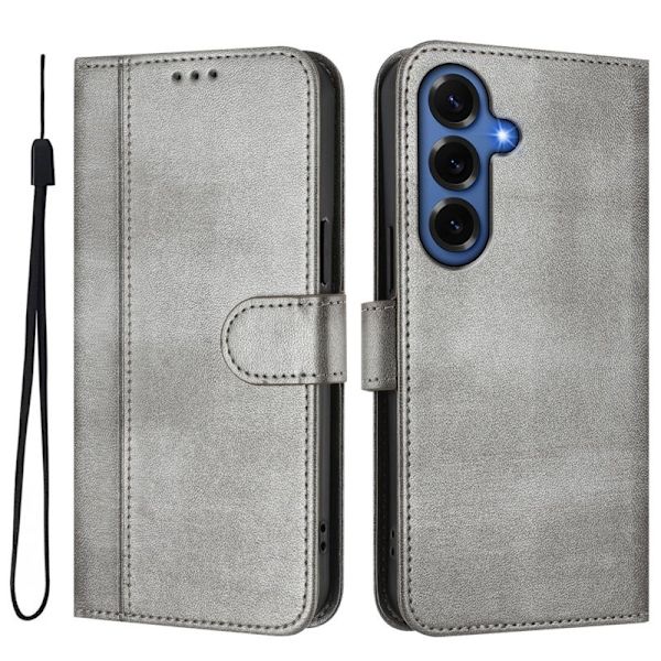 Plånboksfodral för Samsung Galaxy S26 Plus Konstläder Stativ - Grå