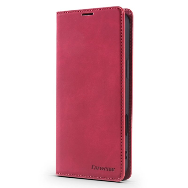 FORWENW iPhone 17 Plånboksfodral Konstläder - Röd