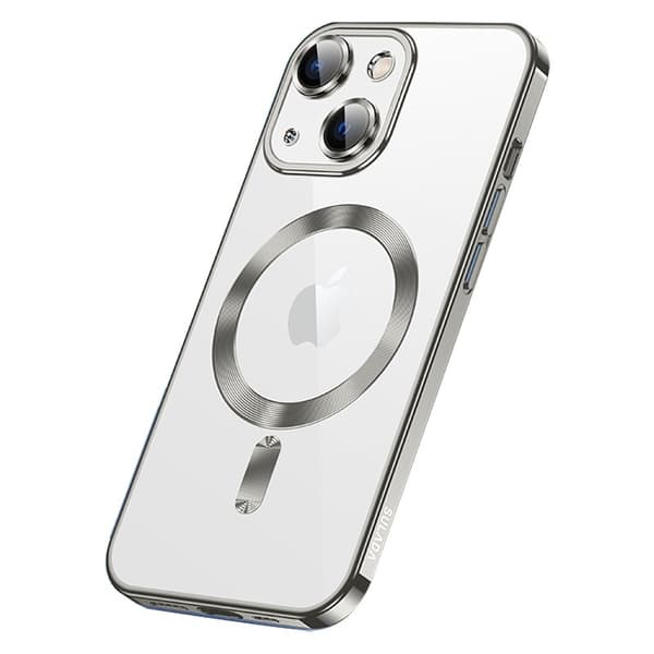 SULADA iPhone 15 Plus Skal MagSafe TPU Tempererat Glas Grå