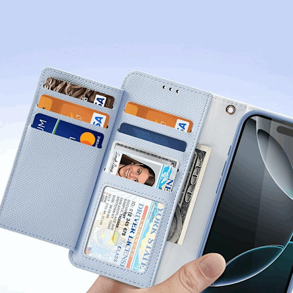 Dux Ducis iPhone 16 Pro Plånboksfodral Lawa Läder - Blå Blå
