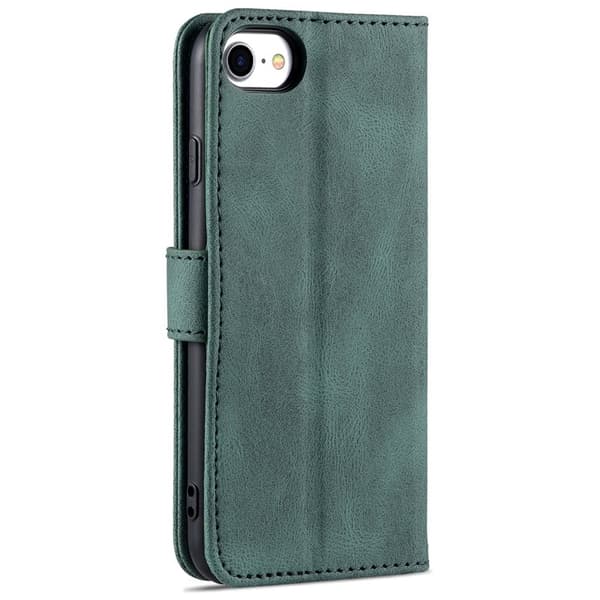 AZNS iPhone SE (2022)/SE (2020)/8/7 Plånboksfodral Konstläder - Grön