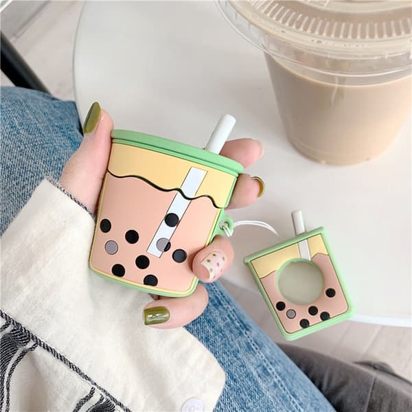 AirPods 1/2 Skal Boba Milk Tea Silikon - Orange