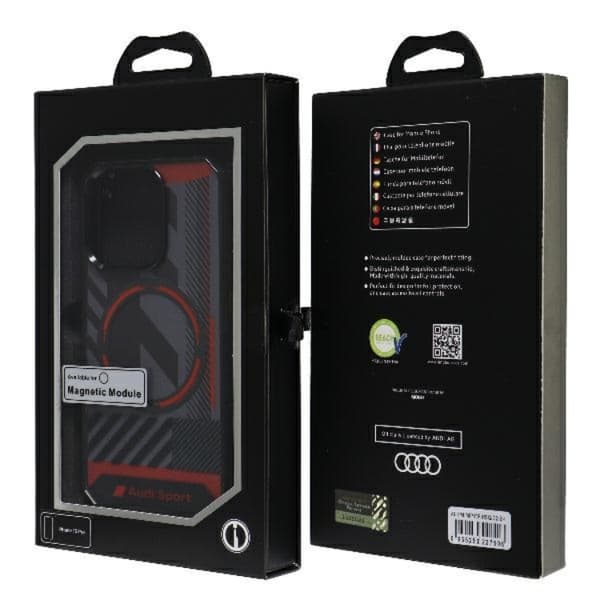 Audi Telefontaske til iPhone 15 Pro Magsafe IML Sport - Sort Svart