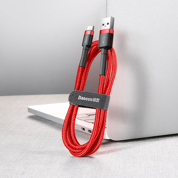 Baseus Cafule USB-C till USB-A kabel QC 3.0 3A 1M Röd Red