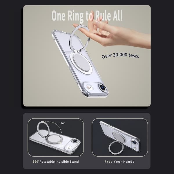 Mobilskal till iPhone Air MagSafe TPU+PC Kickstand - Transparent Transparent
