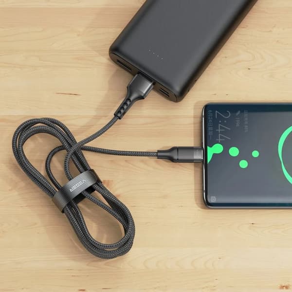 Veger USB-C till USB-A kabel 1.5m 2.4A - Svart Svart