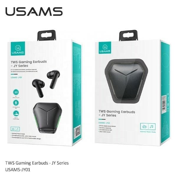 USAMS JY Series Bluetooth 5.0 TWS Gaming Hovedtelefoner - Sort