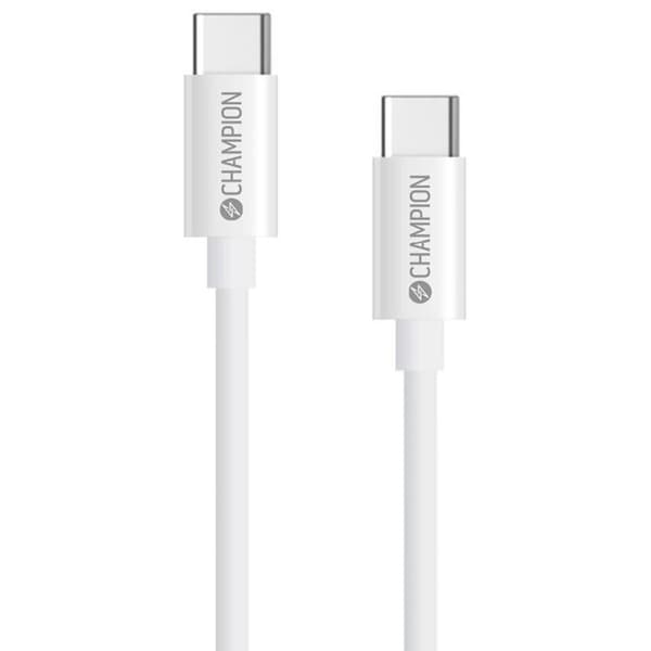 CHAMPION USB-C till USB-C kabel 60W 3m - Vit Vit