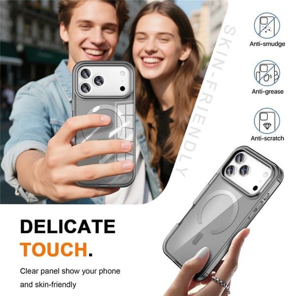Mobilskal till iPhone 17 Pro MagSafe med PET Skärmskydd - Grå Grå