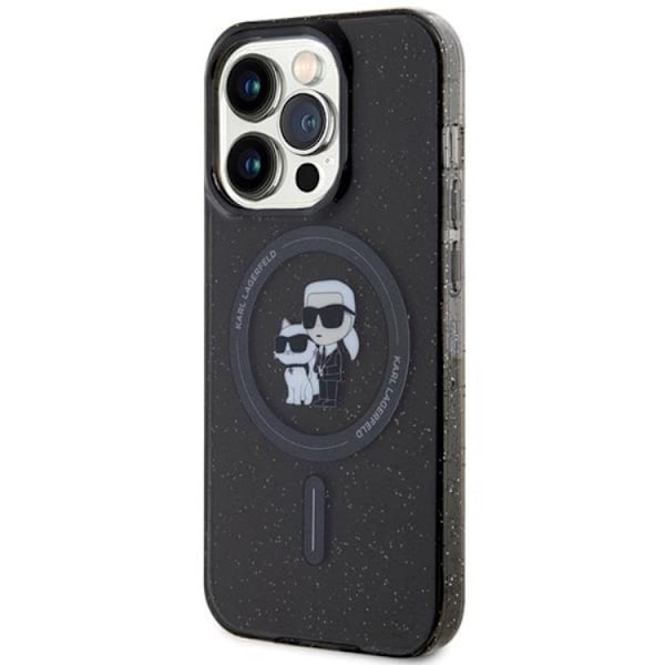 KARL LAGERFELD iPhone 15 Pro Mobilskal Magsafe Glitter - Svart Svart