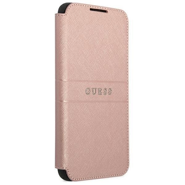 Guess Saffiano Stripes Fodral Galaxy S22 Plus - Rosa