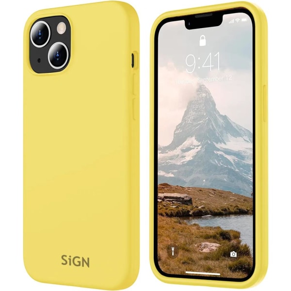 SiGN iPhone 15 Plus Mobilskal Liquid Silikon - Gul