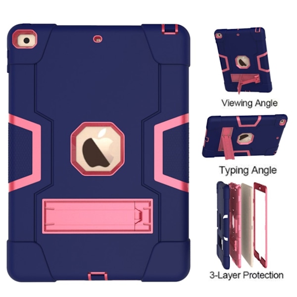 ShockProof TPU Skal med Stativfunktion för iPad 10.2" 2019 - Blå/Rosa Blå