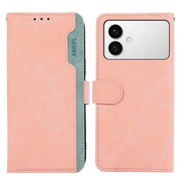ABEEL Samsung Galaxy S26 Edge Plånboksfodral Splicing Konstläder Rosa