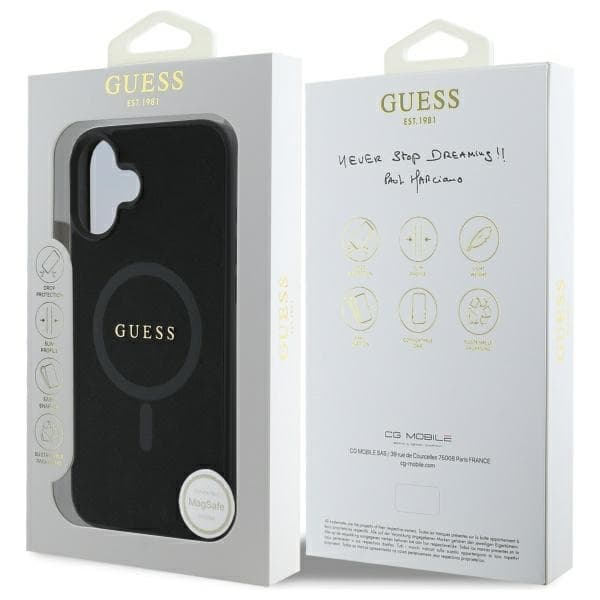 Guess Telefontaske til iPhone 16 6.1 MagSafe Saffiano Classic Logo - Sort
