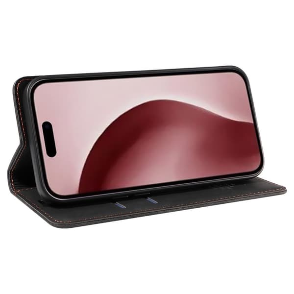 BETOPNICE 003 iPhone 16 Pro Plånboksfodral Konstläder - Svart