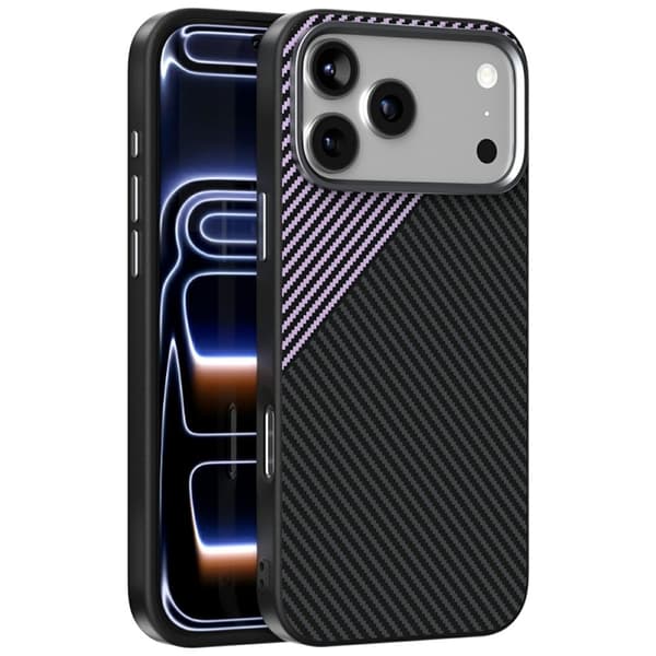 ABEEL Mobilskal till iPhone 17 Pro MagSafe Carbon Fiber Texture Lila