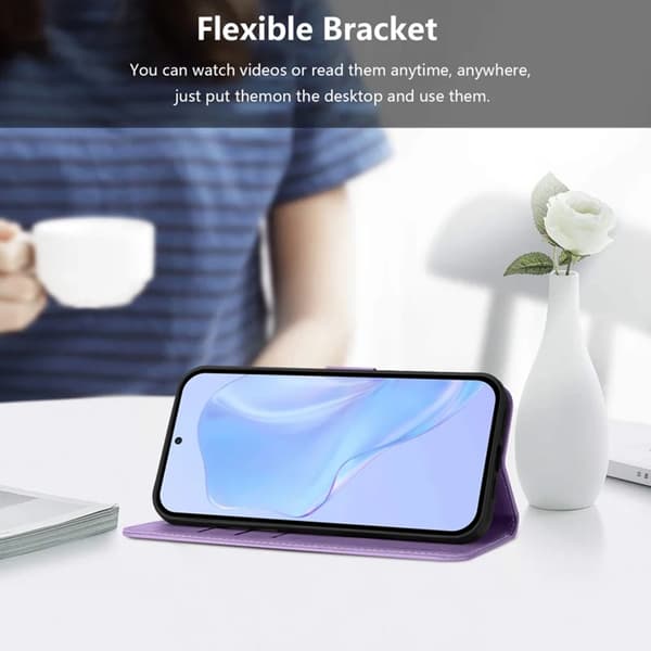 Sony Xperia 10 VII Plånboksfodral Solid color Konstläder - Lavender Lila