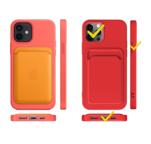 iPhone 13 Pro Cover med Kortlomme - Maroon Rödbrun