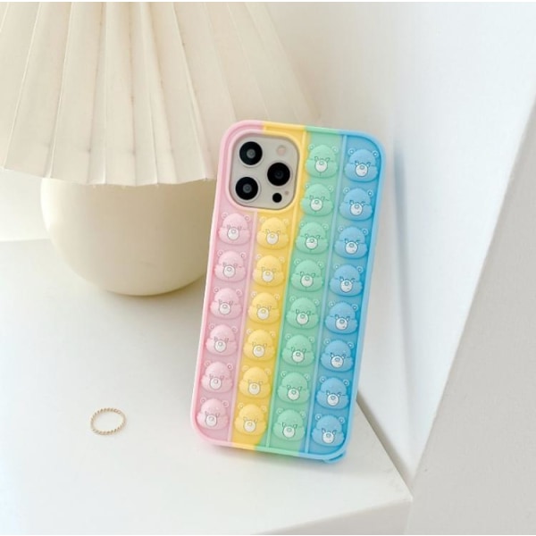 MultiColor Bear Faces Pop it Fidget -kuori iPhone 7/8 / SE 2020:lle