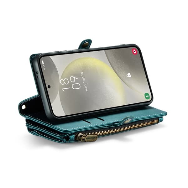 CASEME Plånboksfodral Konstläder för Samsung Galaxy S25 - Grön