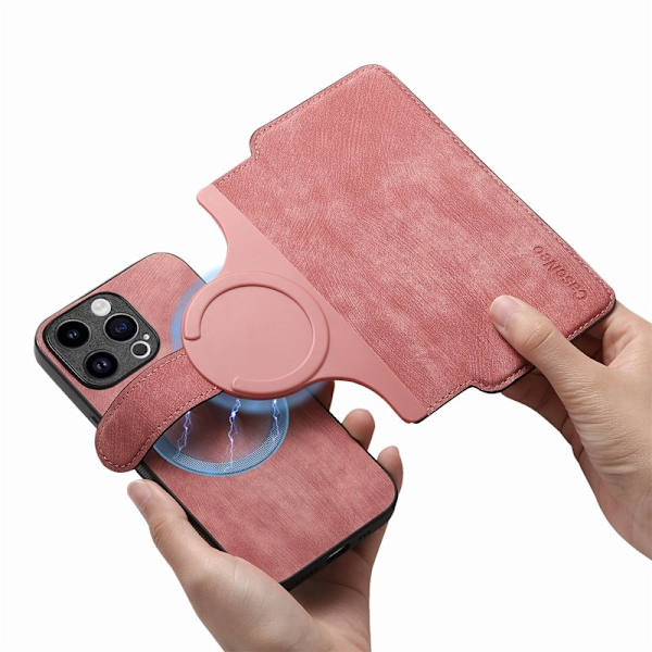 CASENEO iPhone 15 Pro Max Plånboksfodral Konstläder - Rosa