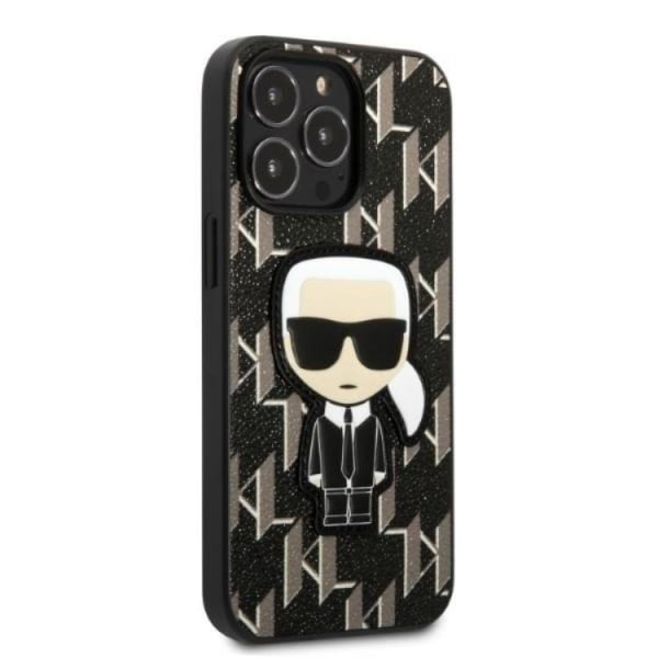 Karl Lagerfeld iPhone 13 Pro Cover Monogram Iconic Patch - Sort