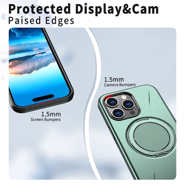 Mobilskal till iPhone 13 Pro Max MagSafe Rotating Kickstand TPU + PC Grön