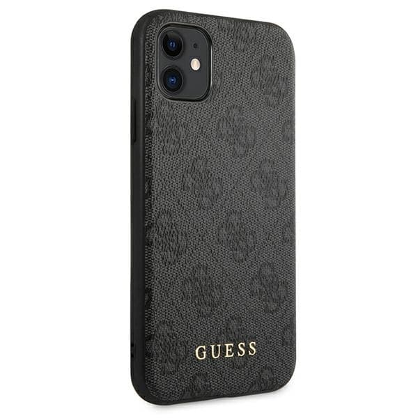 Guess Mobilskal till iPhone 11 4G Metal Gold Logo - Grå