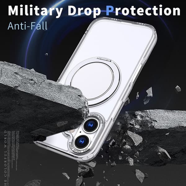 Mobilskal till iPhone 17 MagSafe TPU+PC Kickstand - Transparent Transparent