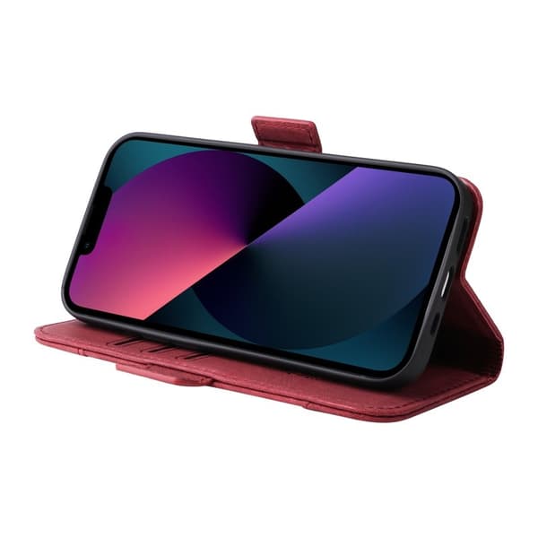 BETOPNICE 001 iPhone 15 Plånboksfodral i Konstläder - Röd