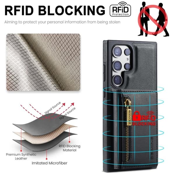 DG.MING M5 Plånboksfodral för Samsung Galaxy S24+ - Svart
