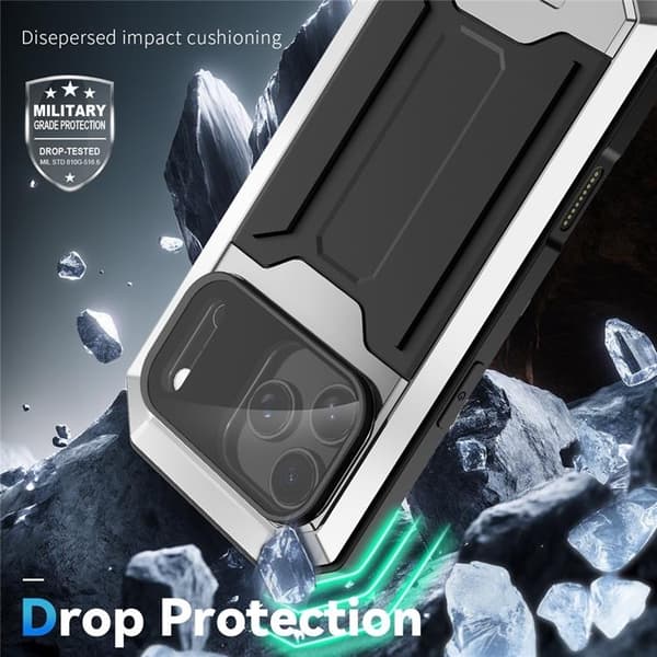 R-JUST Mobilskal till iPhone 17 Pro Max Med Härdad Glas - Silver Silver