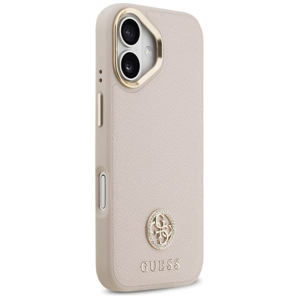 Guess Mobilskal till iPhone 17 Magsafe Grained Strass Logo - Rosa Rosa