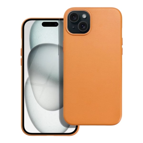 iPhone 15 matkapuhelinkotelo Magsafe nahka - oranssi