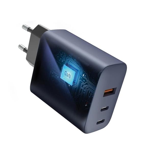 Forcell F-Energy GaN Väggladdare 65W 2xUSB-C 1xUSB-A VT-42B - Grå Grå