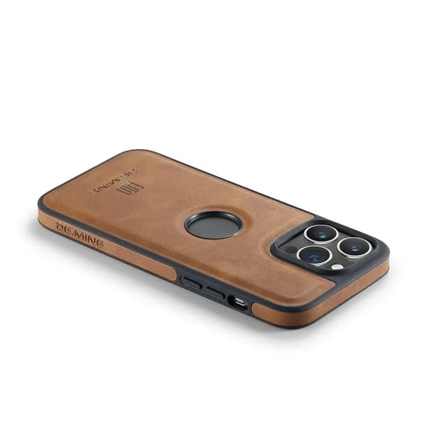 DG.MING Mobilskal till iPhone 16 Pro Anti-Drop Läder - Brun Brun