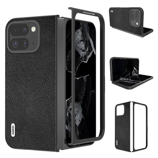 ABEEL Google Pixel 9 Pro Plånboksfodral Äkta Läder Svart