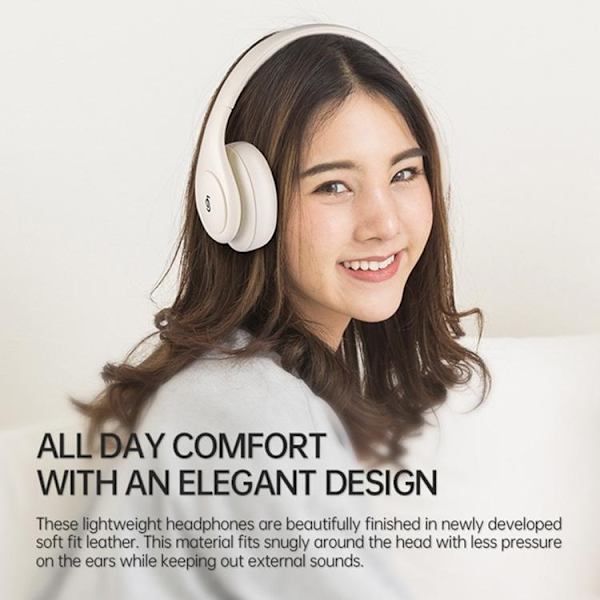 Over-Ear Trådlösa Hörlurar Bluetooth ANC P9 - Vit Vit