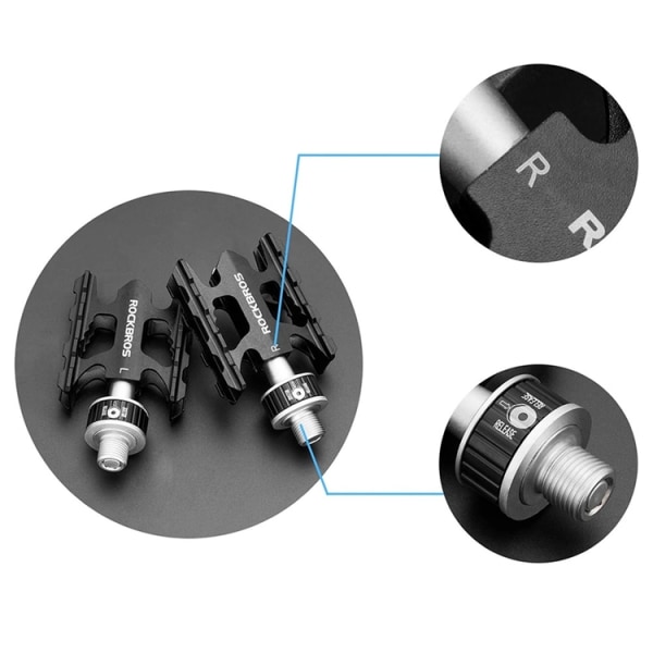 Rockbros MTB Aluminiumlegering Cykelpedalsæt - Sort