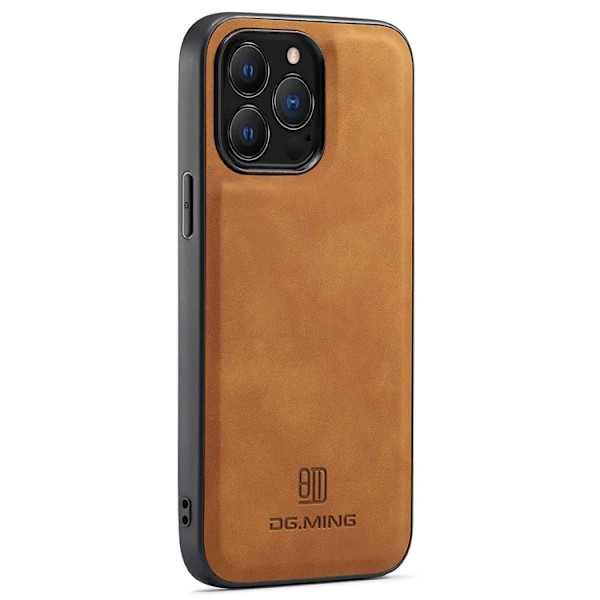 DG.MING Mobilskal till iPhone 16 Pro Max Hybrid Läder - Brun