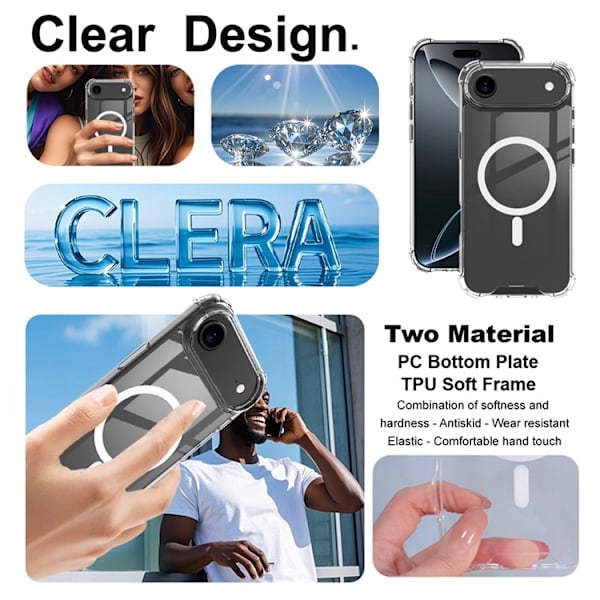 IMAK Mobilskal till iPhone Air MagSafe Shockproof - Clear Transparent