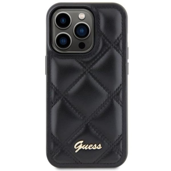 Guess iPhone 15 Pro Max Mobilskal Quilted Metal Logo - Svart