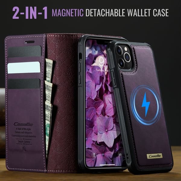 CASEME C49 Mobilskal till iPhone 11 Pro Max MagSafe RFID Lila